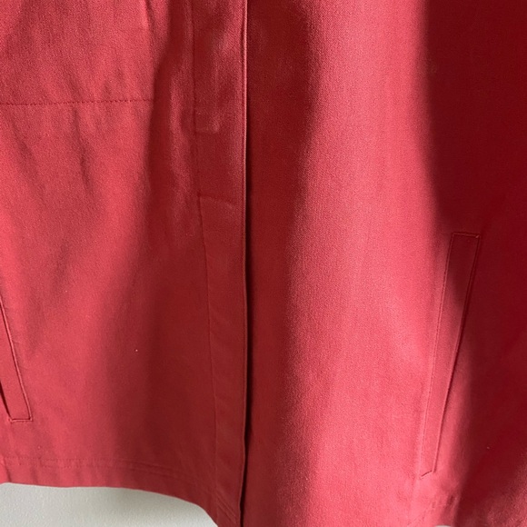 Eileen Fisher Small Red Jacket Military Asian Minimalistic Blouse Zip Up - Picture 9 of 15